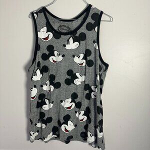 EUC Mens Disney Mickey Mouse Tank Top Sleeveless Shirt Large L Gray